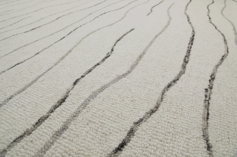 Kurzflor Teppich Rund Creme Weiß aus Schurwolle "Hamptons ELEVEN" WECONhome