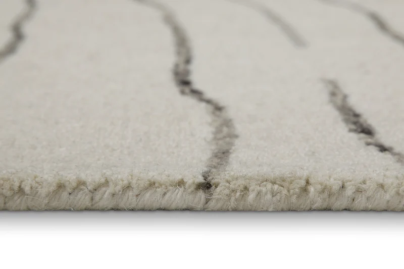 Kurzflor Teppich Rund Creme Weiß aus Schurwolle "Hamptons ELEVEN" WECONhome