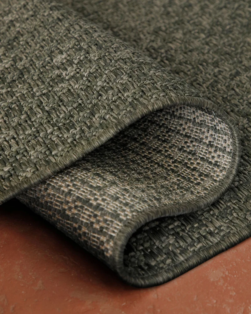 In- & Outdoor Teppich Rund Grau Olive, pflegeleicht & wetterfest "Miami South Beach" WECONhome