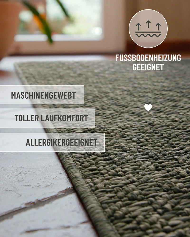 In- & Outdoor Teppich Grau Oliv, pflegeleicht & wetterfest "Miami South Beach" WECONhome