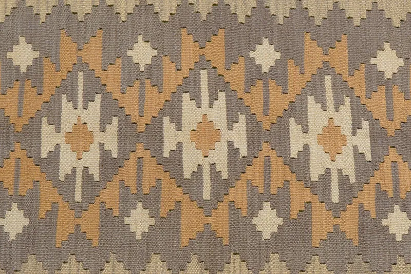 Kelim Gashgai · Handgewebt – Grau, 176x121 cm