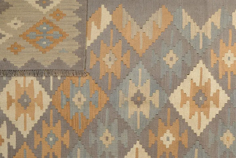 Kelim Gashgai · Handgewebt – Grau, 291x202 cm