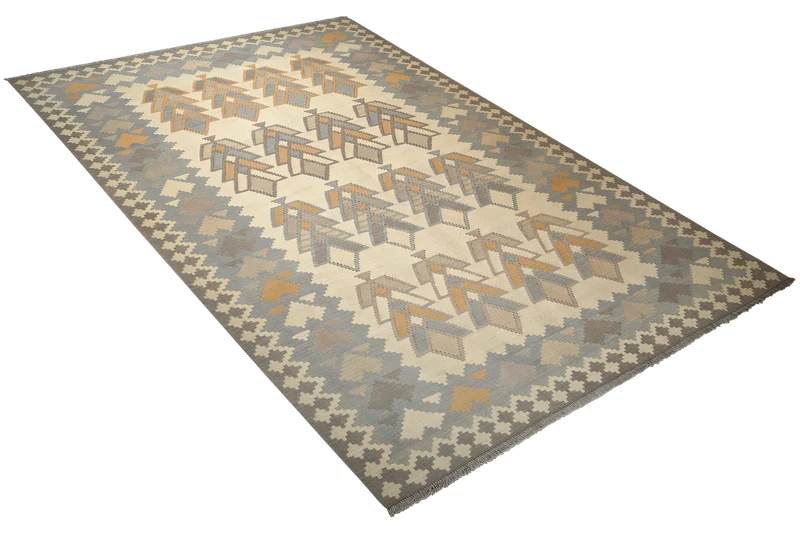 Kelim Gashgai · Handgewebt – Beige, 302x202 cm