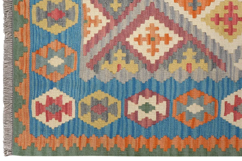 Kelim Gashgai · Handgewebt – Grau, 176x123 cm