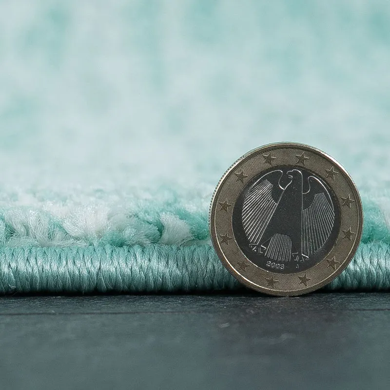 Teppich Modern Grün Einfarbig Teppich Kurzflor Meliert Farbecht Pflegeleicht NEU