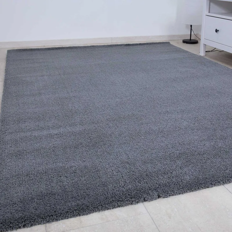 Hochflor Teppich Nizza1000 Grau Shaggy Extra Flauschig Dicht Gewebt