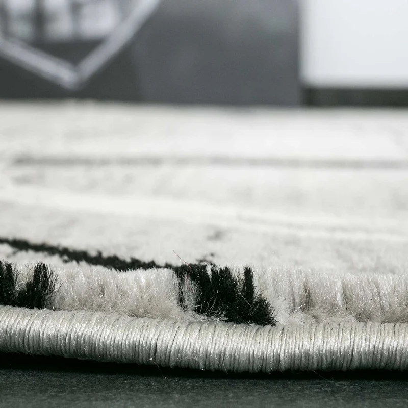 Designer Teppich Modern Kreisel Muster Meliert in Grau Schwarz