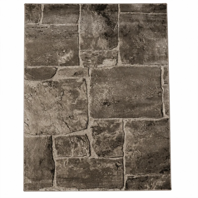 Tibet7413 Beige Klassischer Tibet Teppich, mit Stein Mauer Muster