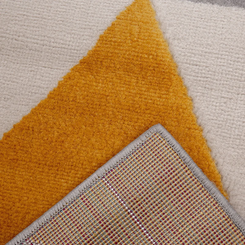 Teppich Wohnzimmer Schlafzimmer Flur Teppich Dreiecksmuster Gelb
