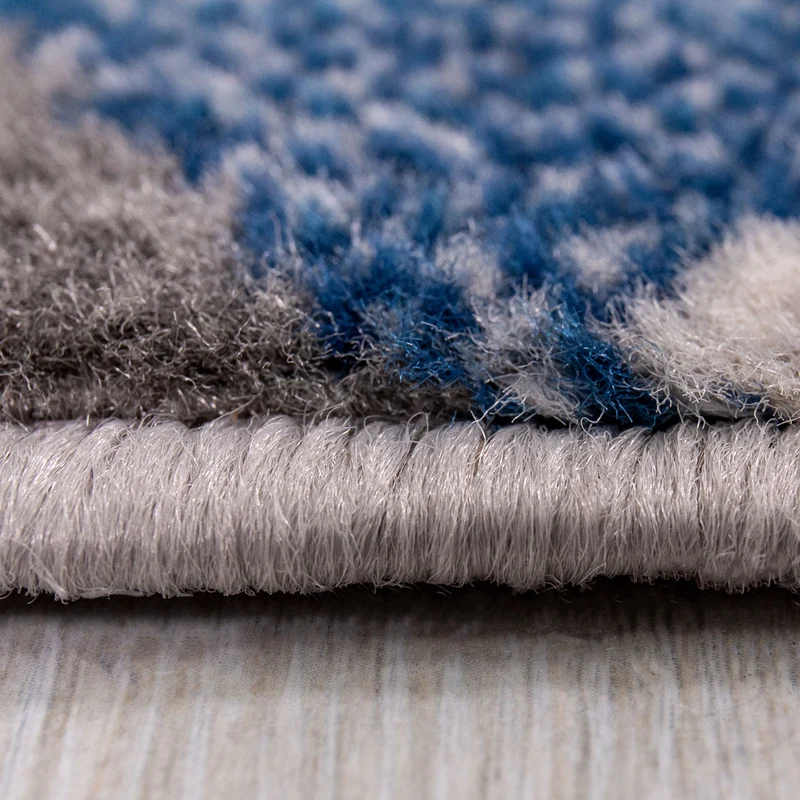 Teppich Wohnzimmer Schlafzimmer Flur Teppich Geometrisches Muster Blau