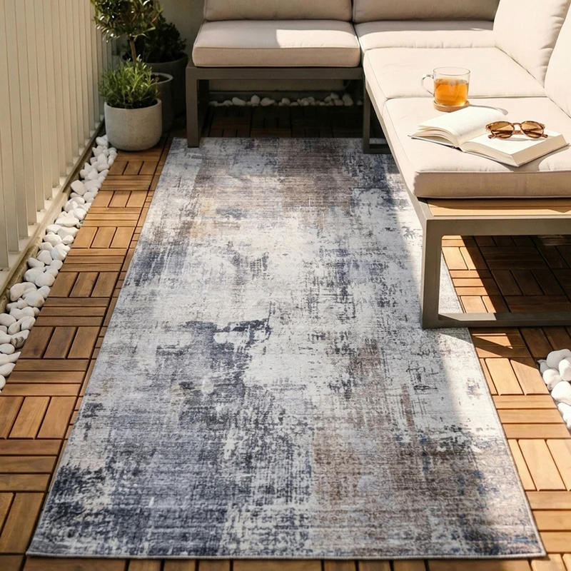 Waschbarer Läufer - Domingo Grunge Taupe Creme