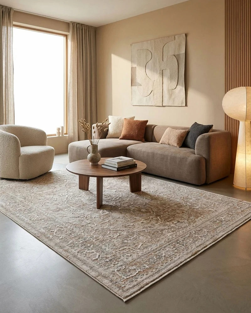Esprit Kurzflorteppich Sand Beige "Soft Vintage"
