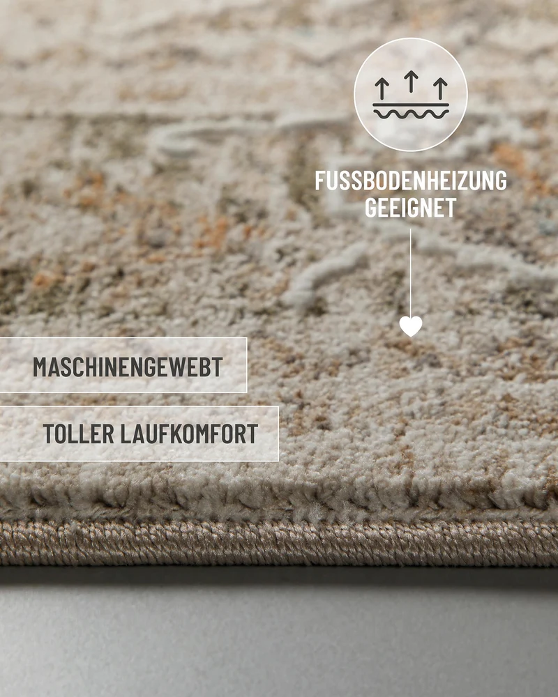 Esprit Kurzflorteppich Sand Beige "Soft Vintage"