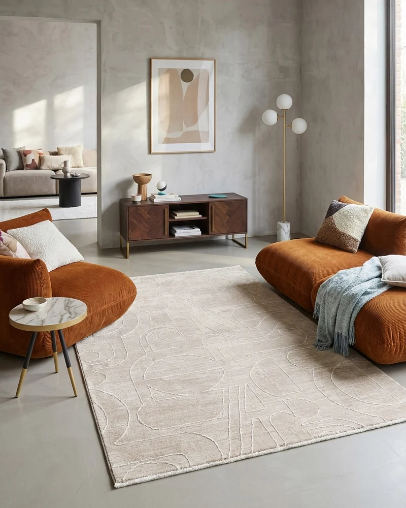 Esprit Kurzflorteppich Beige Multi "Beatle-B"