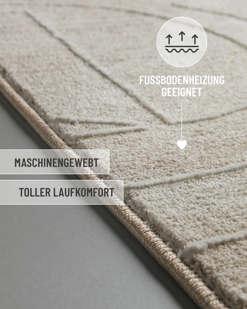 Esprit Kurzflorteppich Beige Multi "Beatle-B"