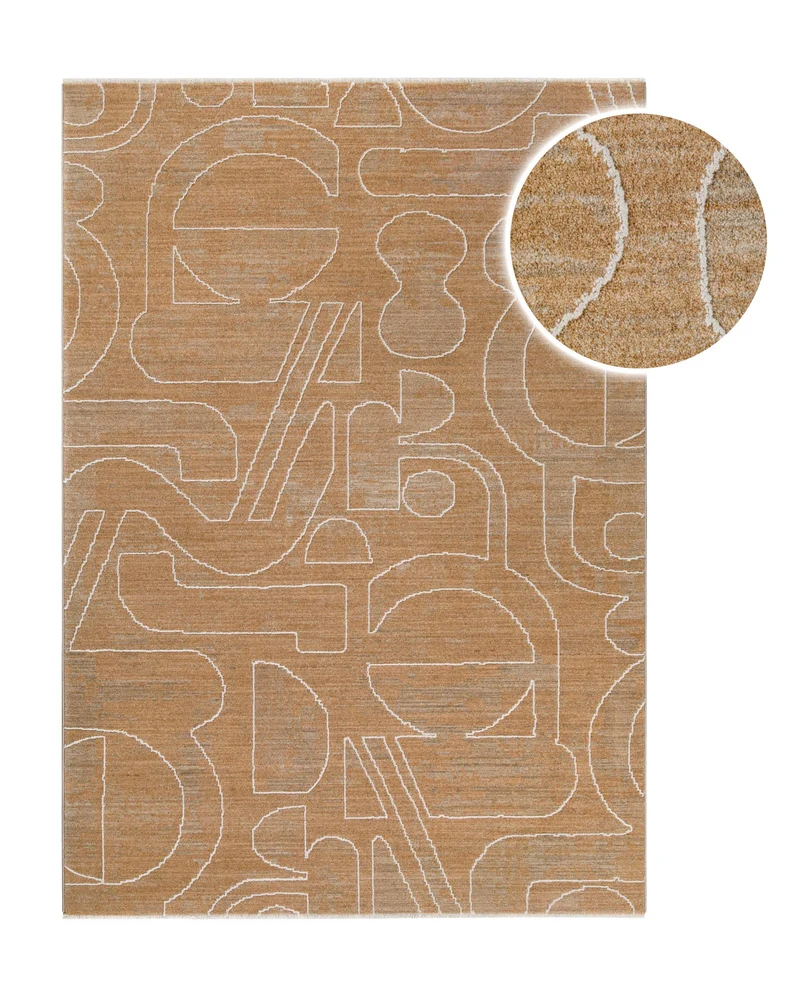 Esprit Kurzflorteppich Braun Multi "Beatle-B"