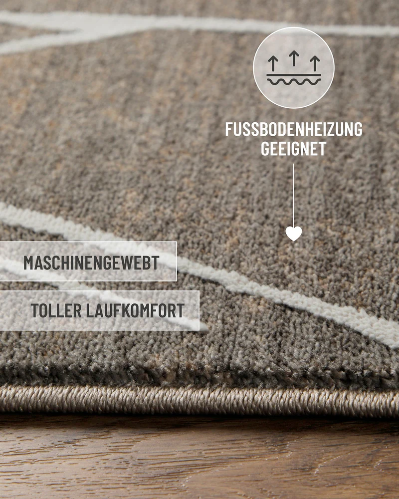 Esprit Kurzflorteppich Beige Grau "Elite"