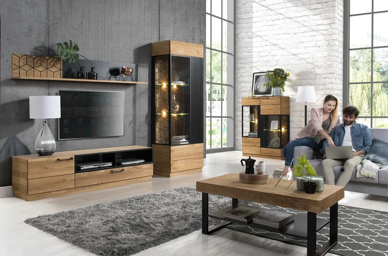 Vitrine aus Eichenholz MOZAIK 12 | LoftStory