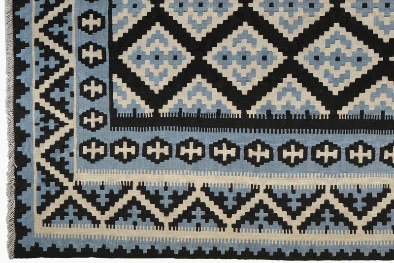 Kelim Gashgai · Handgewebt – Schwarz, 236x178 cm