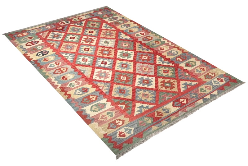 Kelim Gashgai · Handgewebt – Rot, 256x179 cm