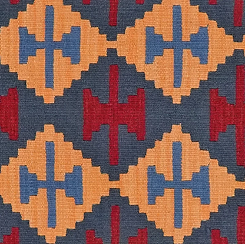 Kelim Gashgai · Handgewebt – Blau, 201x66 cm