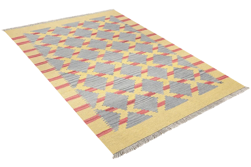 Kelim Gashgai · Handgewebt – Gelb, 154x99 cm