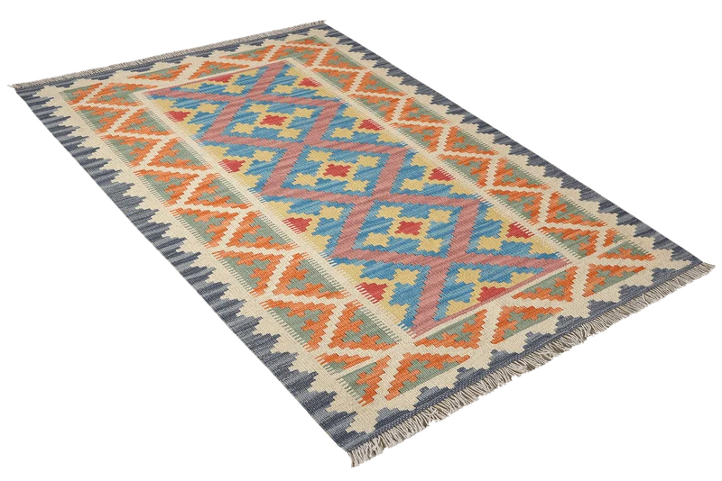 Kelim Gashgai · Handgewebt – Blau, 147x102 cm