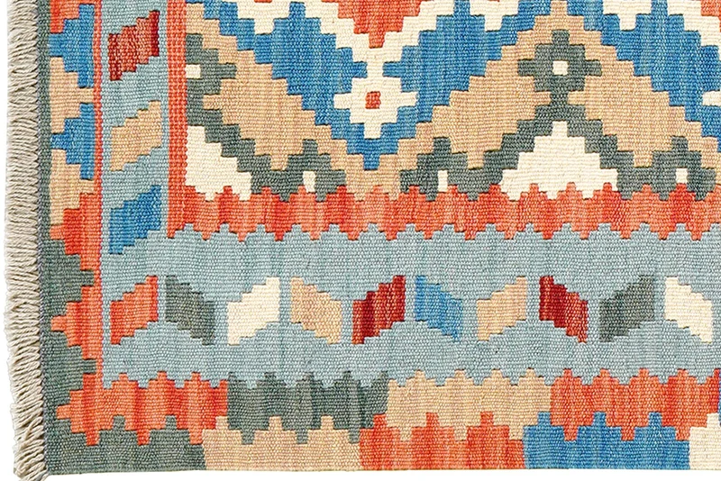 Kelim Gashgai · Handgewebt – Blau, 195x82 cm