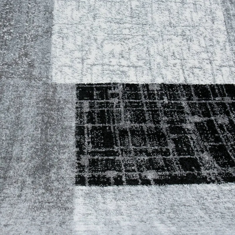 Samo9473 Grau Kachel Optik Teppich