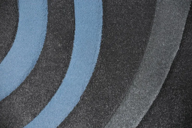 Cascadapl6678 Blau Kreisel Konturenschnitt Teppich