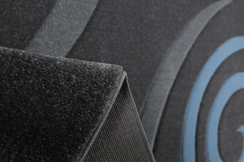 Cascadapl6678 Blau Kreisel Konturenschnitt Teppich