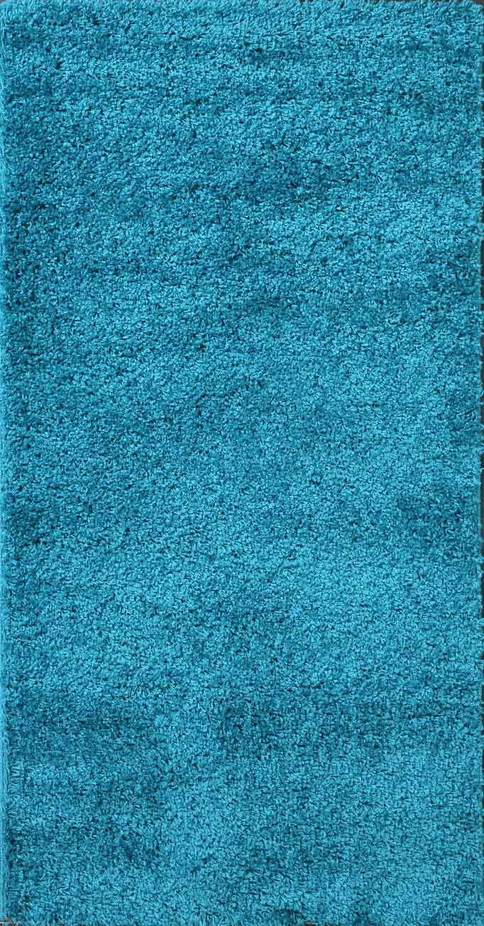 Prime Shaggy Hochflor Langflor Teppich Einfarbig Modern Türkis