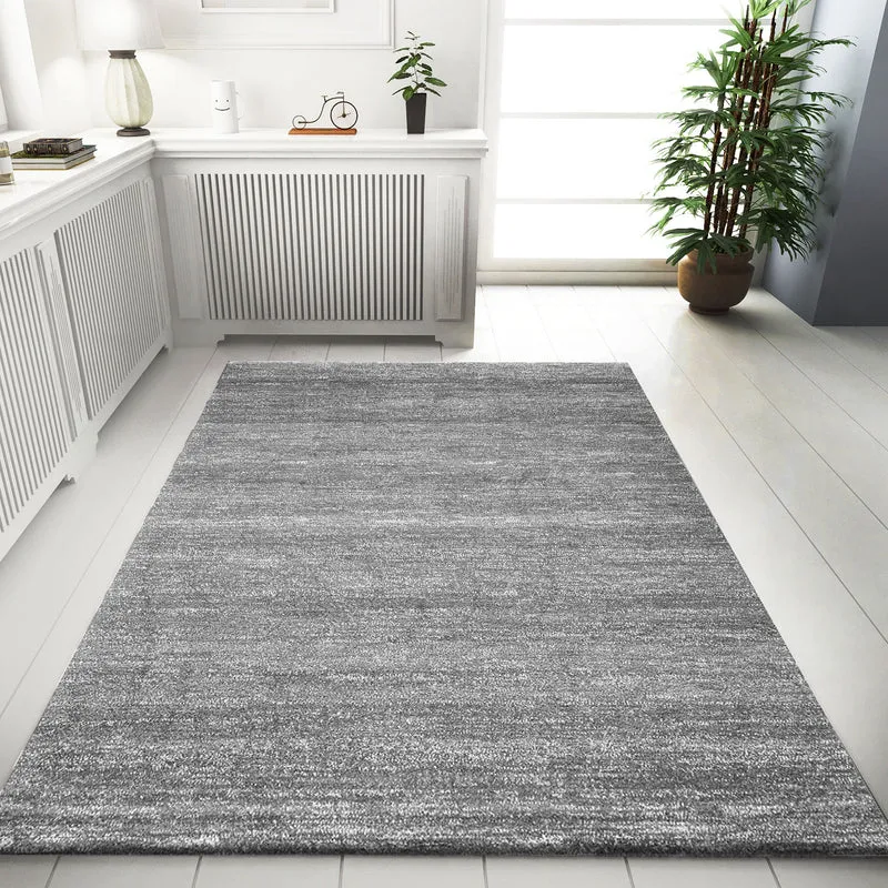 Teppich Modern Grau Meliert fürs Wohnzimmer, Kinderzimmer, Schlafzimmer, Flur, und die Küche