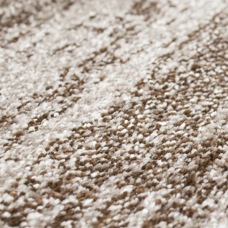 Modern Teppich Wohnzimmer Braun Kurzflor Einfarbig Meliert Farbecht Pflegeleicht