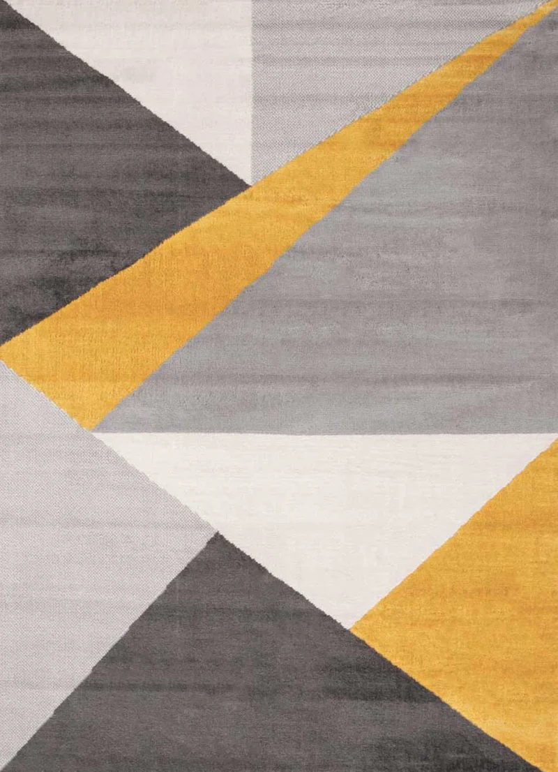 Teppich Wohnzimmer Schlafzimmer Flur Teppich Geometrisches Muster Gelb