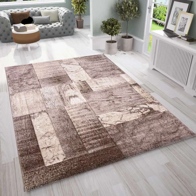 Designer Teppich Wohnzimmer Inneneinrichtung Modern Beige