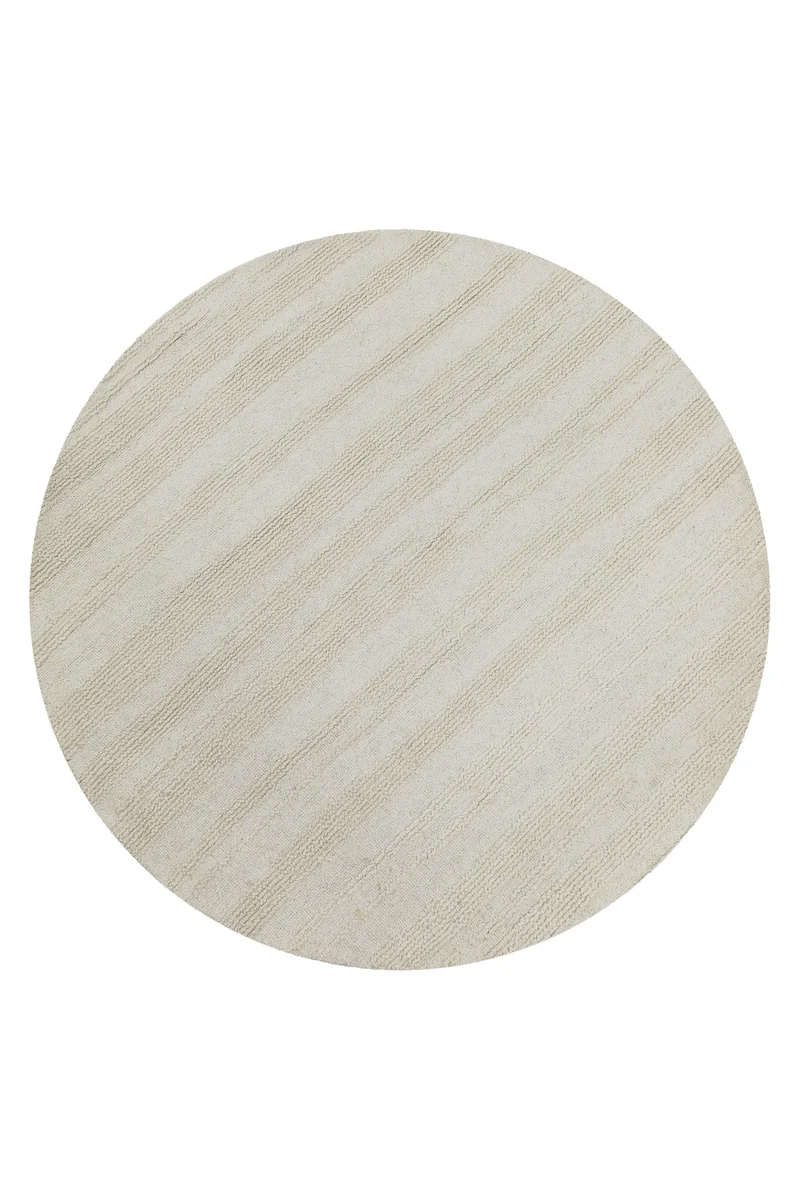 Kurzflor Teppich Rund Creme Weiß "Hamptons TWENTYSEVEN" WECONhome