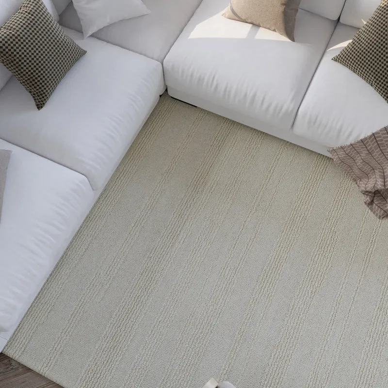 Kurzflor Teppich Creme Weiß "Hamptons TWENTYSEVEN" WECONhome