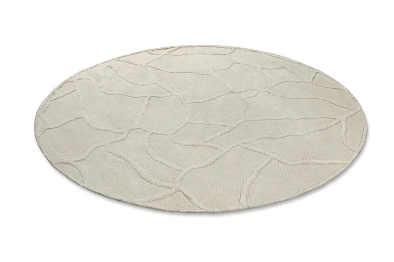 Kurzflor Teppich Rund Creme Weiß "Hamptons TWENTYSIX" WECONhome