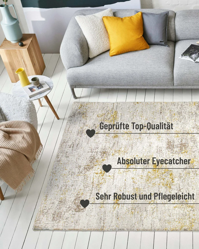 Esprit Kurzflorteppich Creme Gold "Feel Vintage 2.0"