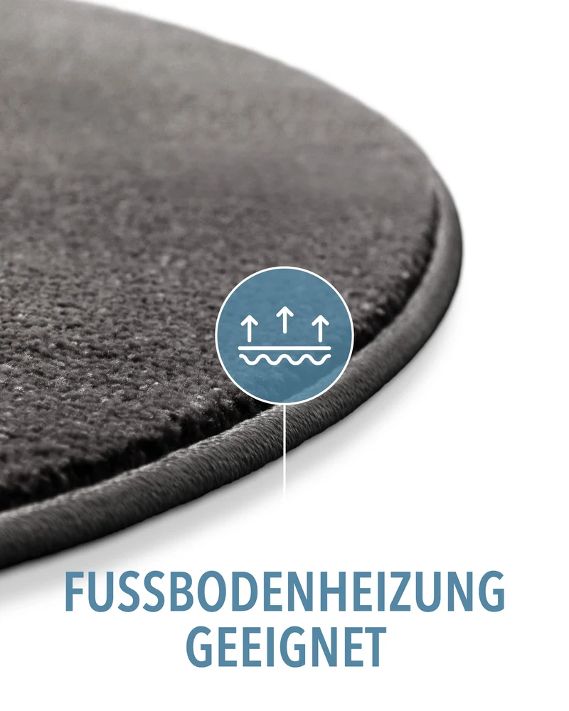 Kurzflorteppich Rund Anthrazit Grau "Montepulciano" Homie Living
