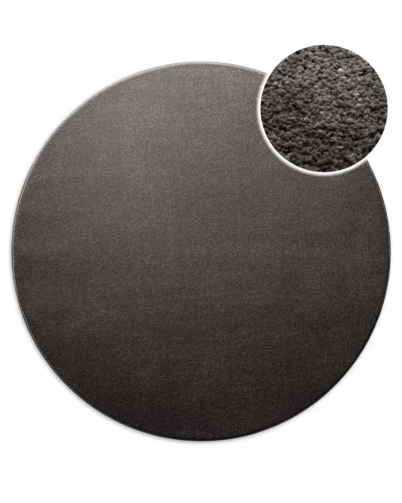 Kurzflorteppich Rund Anthrazit Grau "Montepulciano" Homie Living