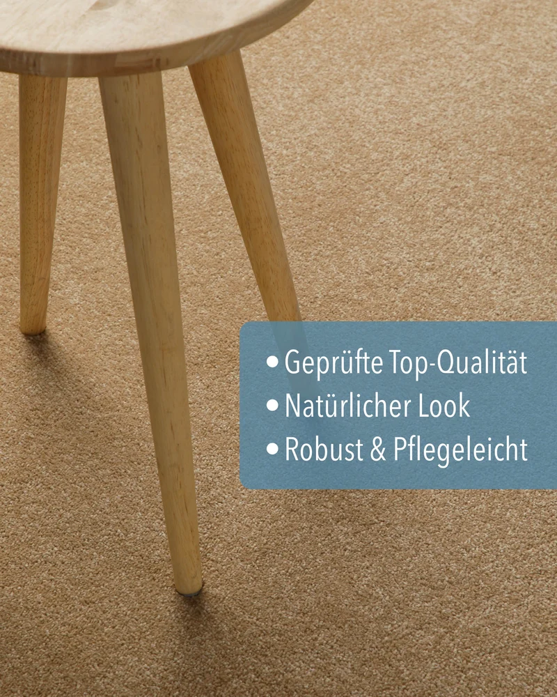 Kurzflorteppich Rund Sand Beige "Montepulciano" Homie Living