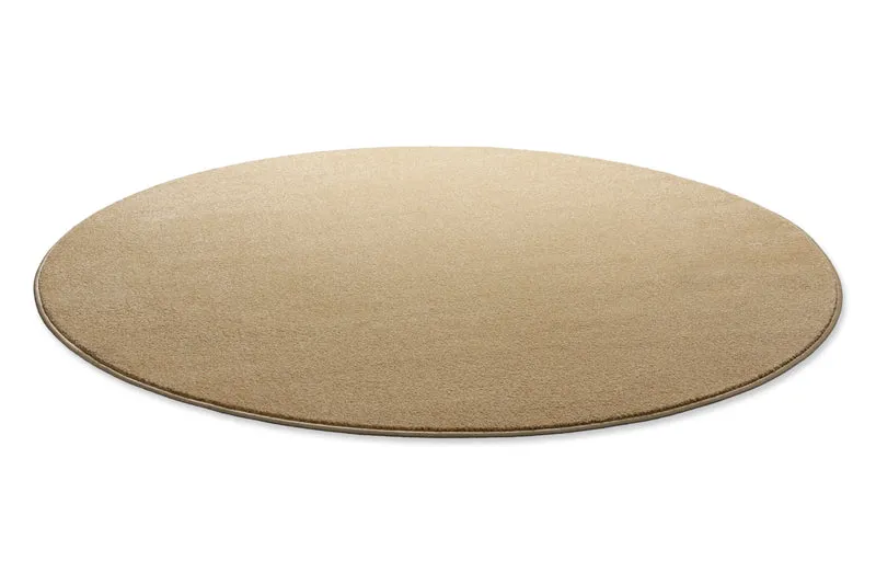 Kurzflorteppich Rund Sand Beige "Montepulciano" Homie Living