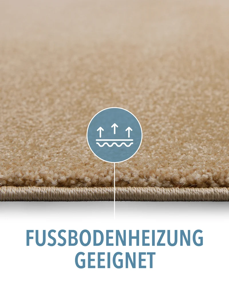 Kurzflorteppich Sand Beige "Montepulciano" Homie Living