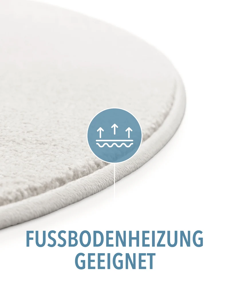 Kurzflorteppich Rund Creme Weiß "Montepulciano" Homie Living