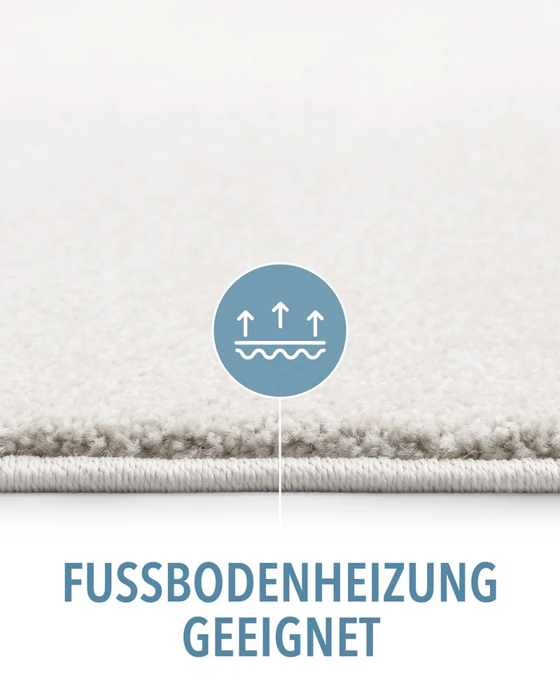 Kurzflorteppich Creme Weiß "Montepulciano" Homie Living