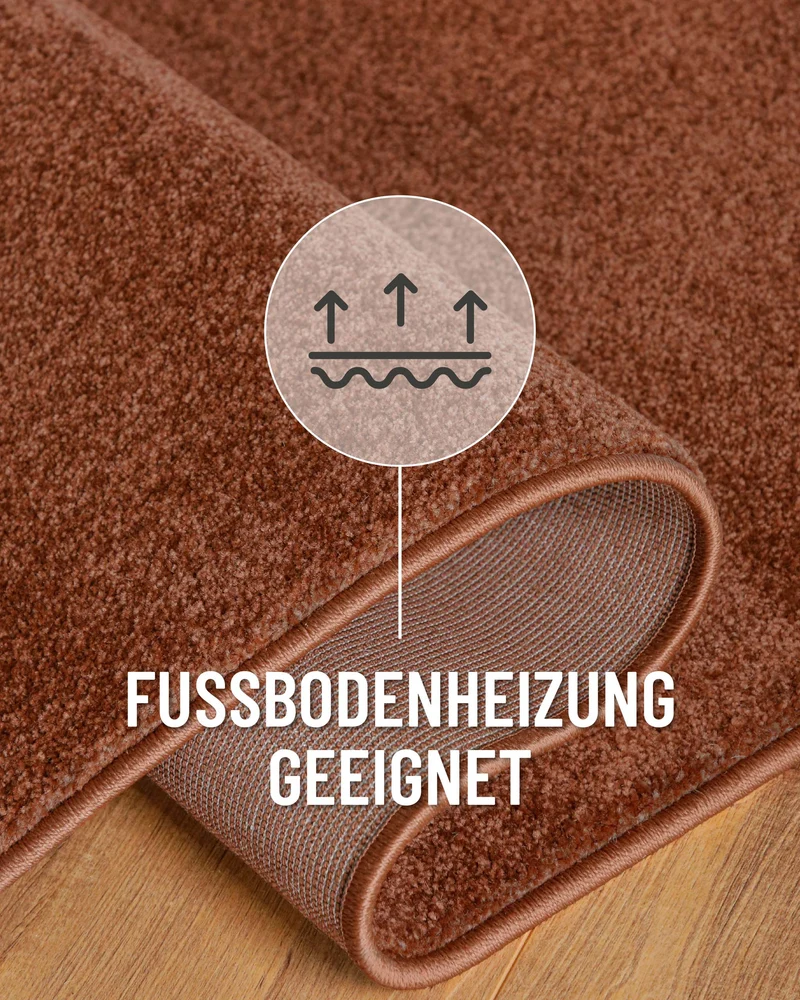 Esprit Kurzflorteppich Rund Ziegel Rot "Vegas"
