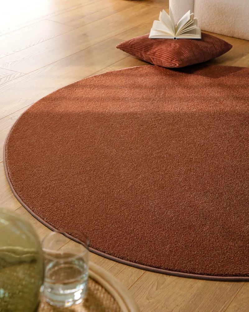 Esprit Kurzflorteppich Rund Ziegel Rot "Vegas"