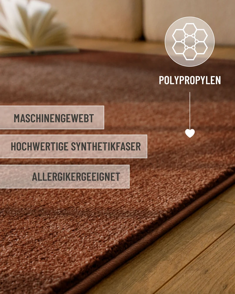 Esprit Kurzflorteppich Ziegel Rot "Vegas"